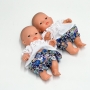 Ubranko Baby Miniland biała tunika, niebieskie bloomersy